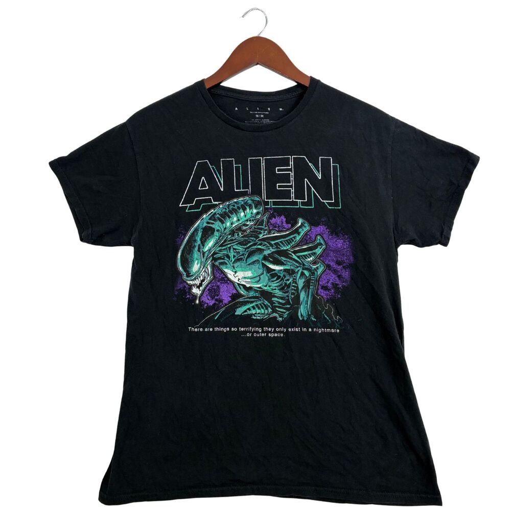 Alien Xenomorph T Shirt Mens Medium Black Movie Horror Sci Fi Graphic Tee
